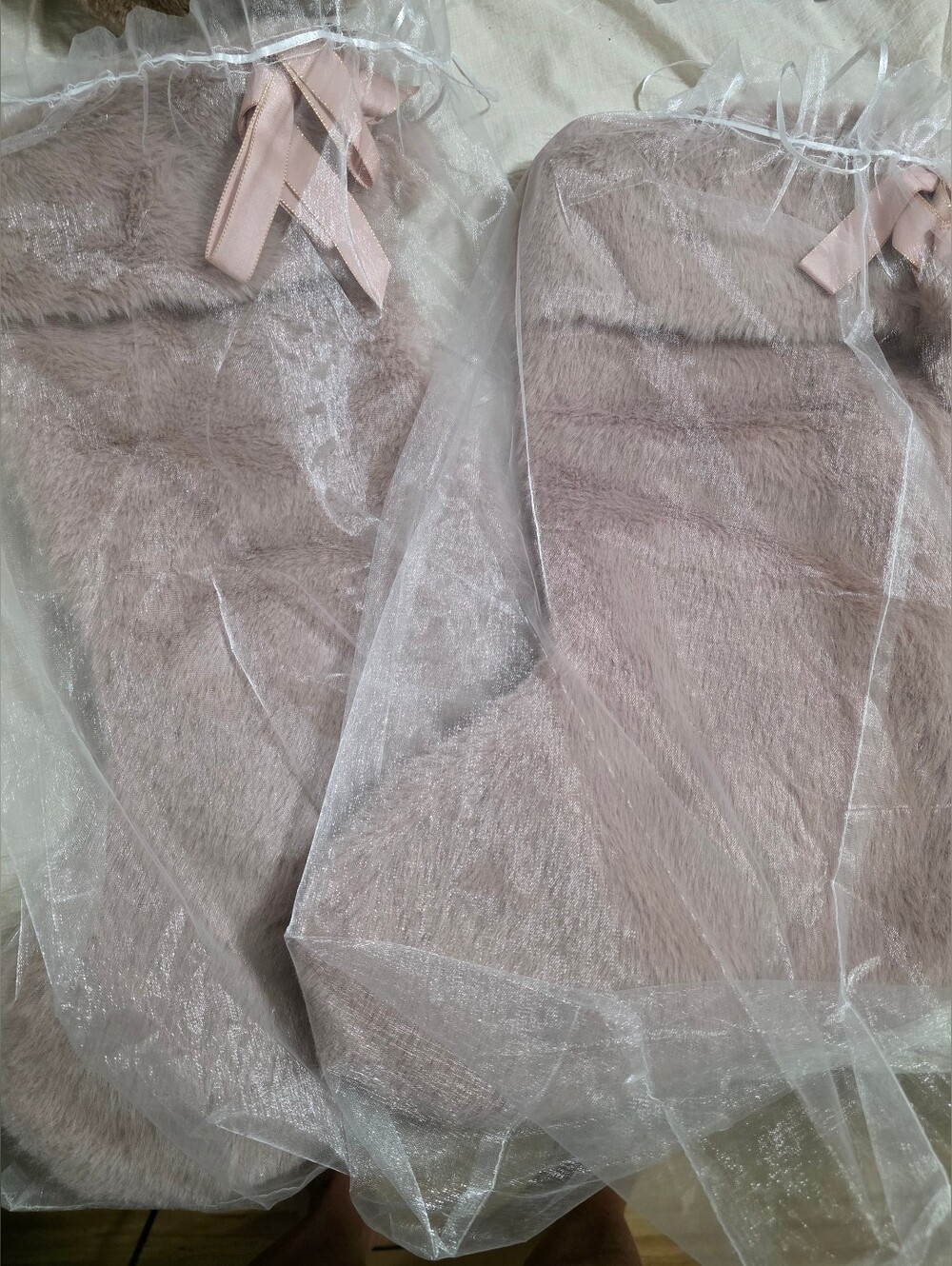 Soft PINK VICTORIA SECRET CHRISTMAS STOCKINGS SET OF 2
